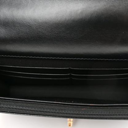 Chanel Shiny Calfskin Quilted Metal Top Handle Wallet On Chain WOC Black 5 of 13