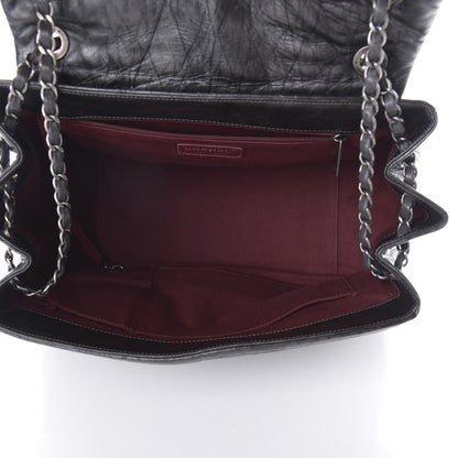Chanel Metallic Aged Calfskin Quilted Large Pondichery Flap Dark Grey 5 of 10
