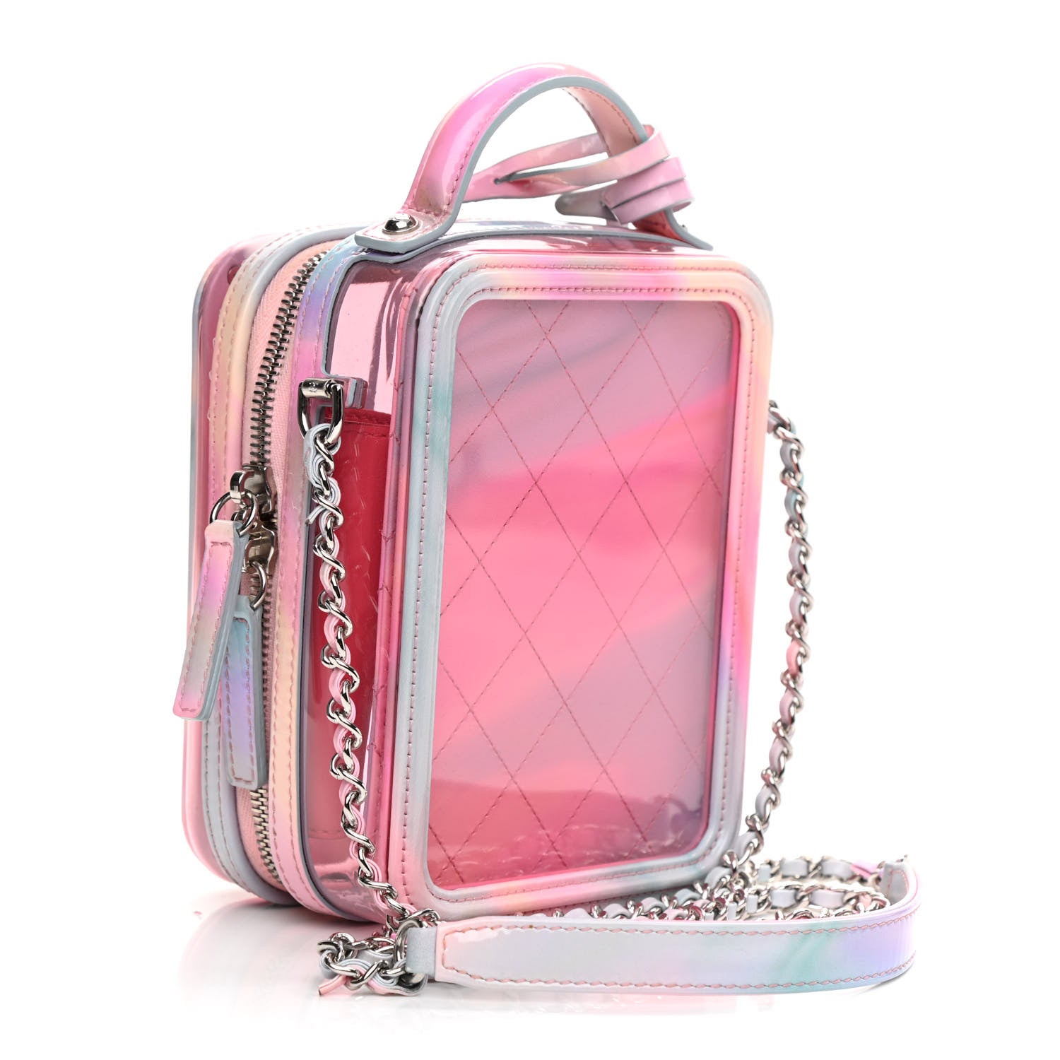 Chanel PVC Patent Calfskin Patent Lambskin Vertical Vanity Case Pink 3 of 10