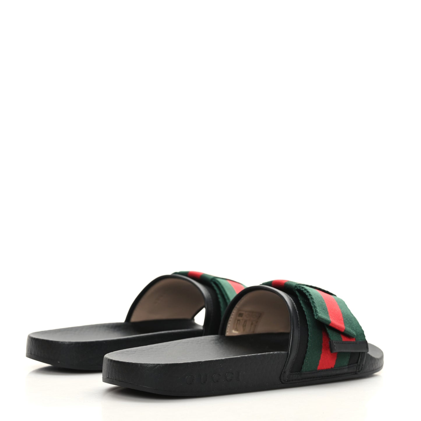 Satin Web Bow Slide Sandals 36 Black