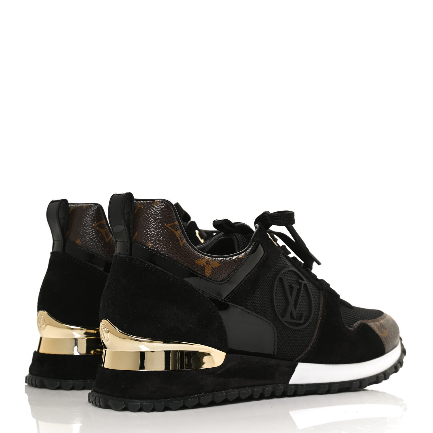 Louis Vuitton Suede Monogram Run Away Sneakers 37.5 Black 4 of 10