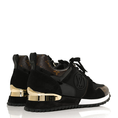 Louis Vuitton Suede Monogram Run Away Sneakers 37.5 Black 4 of 10