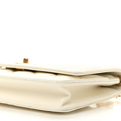 Chanel Lambskin Quilted CC Pearl Crush Wallet on Chain WOC White 10 of 11