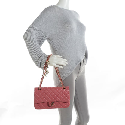 Chanel Lambskin Quilted Valentine Charms Medium Single Flap Pink 2 of 8