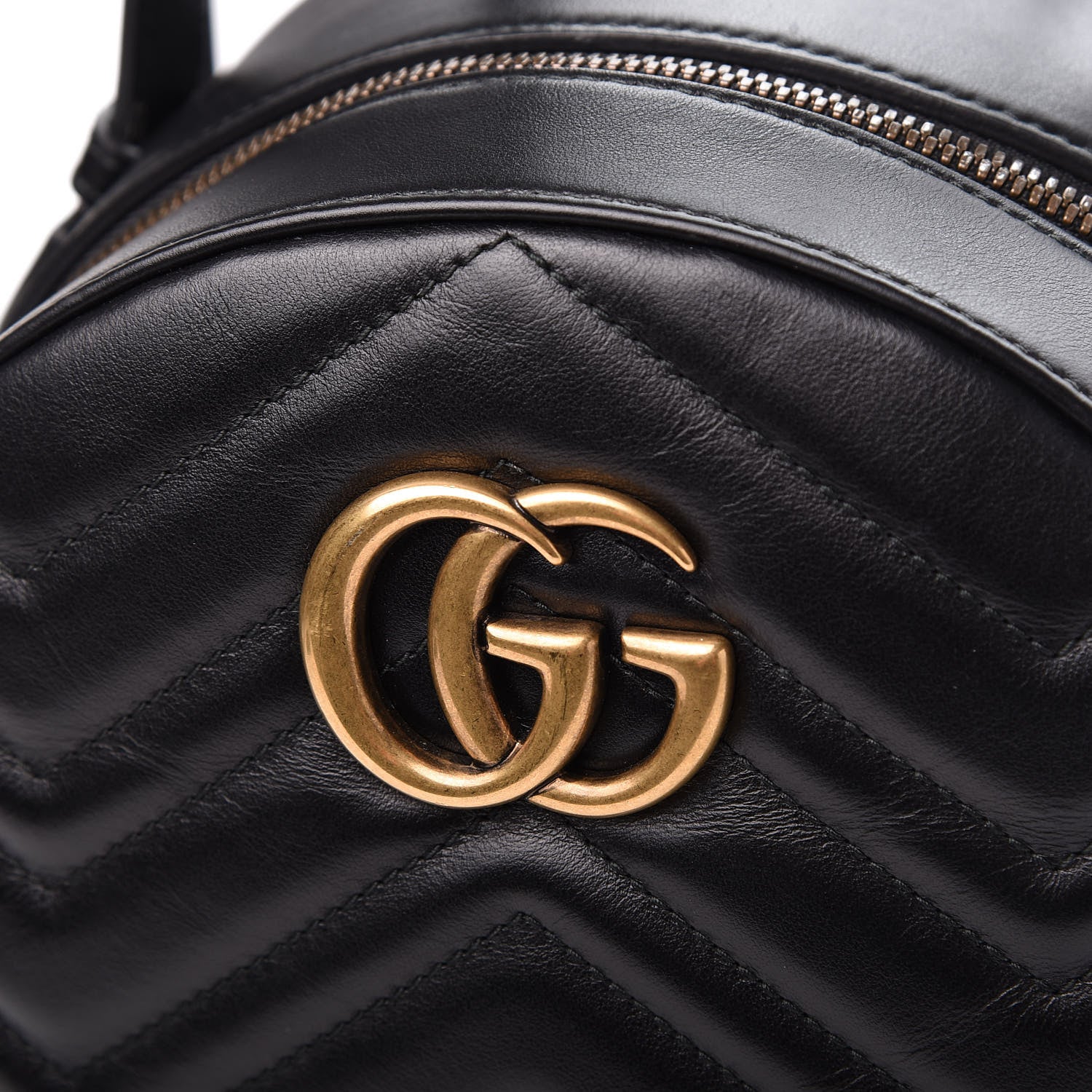Gucci Calfskin Matelasse GG Marmont Dome Backpack Black 9 of 9