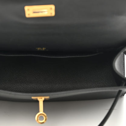 Hermes Swift Kelly Pochette Clutch Black 5 of 11