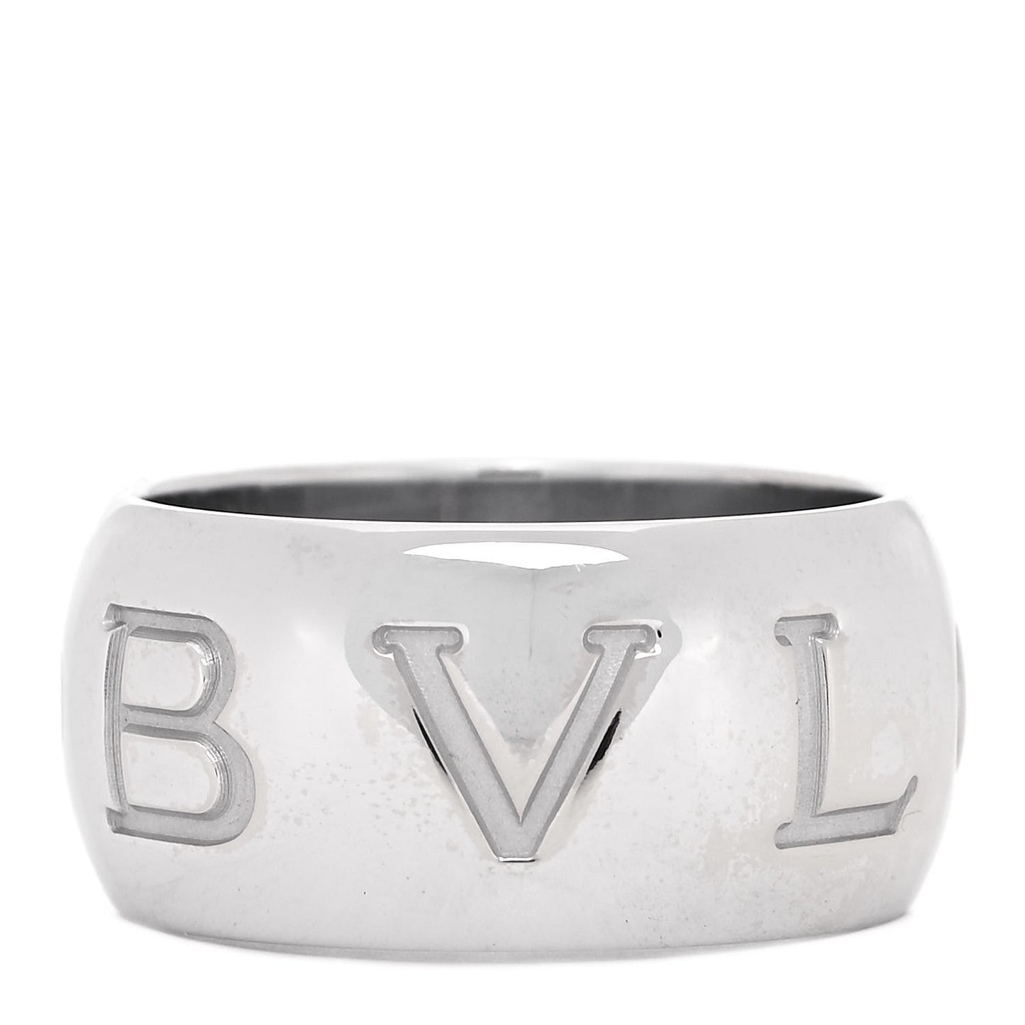 18K White Gold Monologo Band Ring 55 7.25