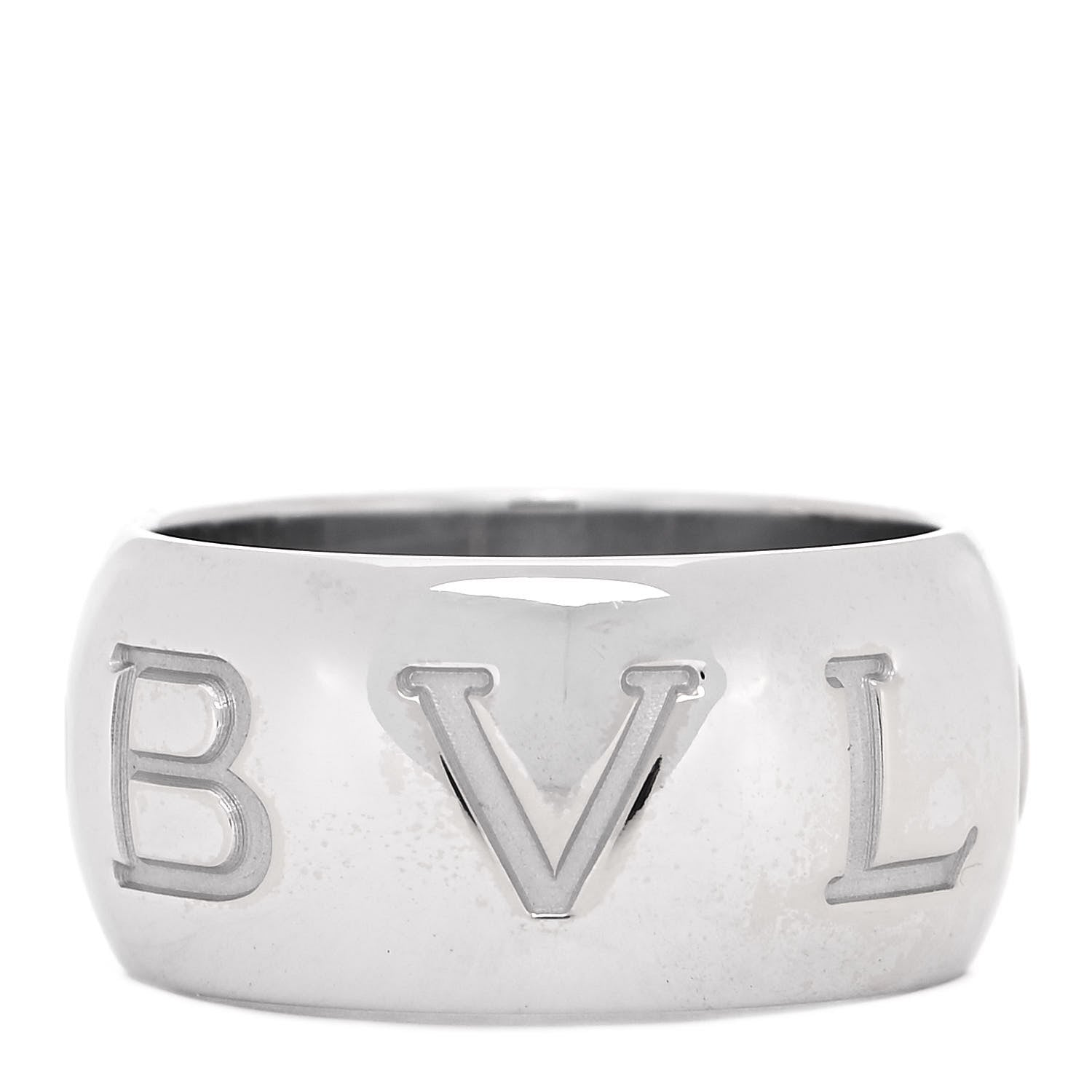 Bulgari 18K White Gold Monologo Band Ring 55 7.25 2 of 8