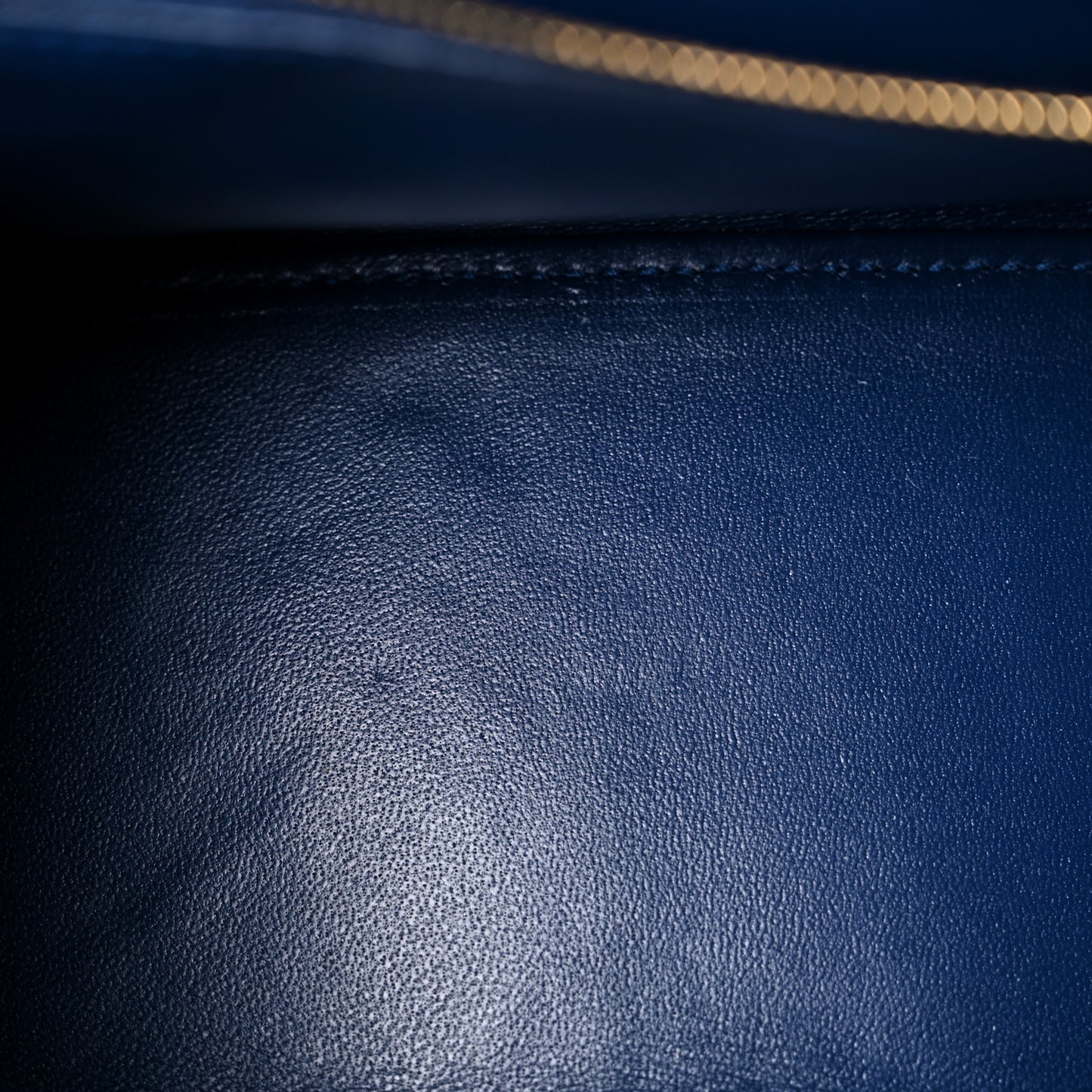 Shiny Calfskin Crocodile Embossed Small Hourglass Top Handle Bag Navy