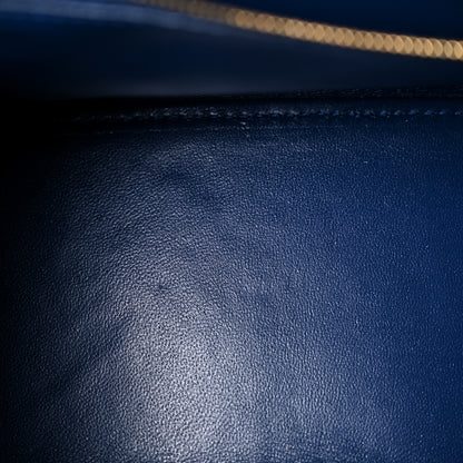 Balenciaga Shiny Calfskin Crocodile Embossed Small Hourglass Top Handle Bag Navy 14 of 14