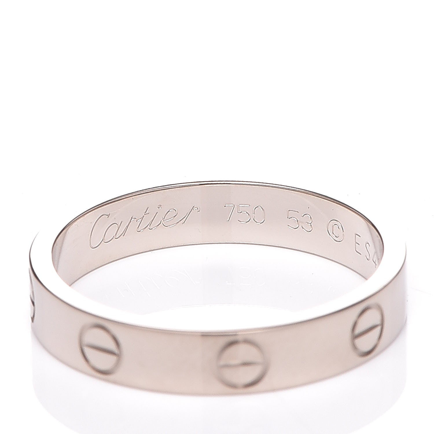Cartier 18K White Gold 3.5mm LOVE Wedding Band Ring 53 6.25 4 of 8