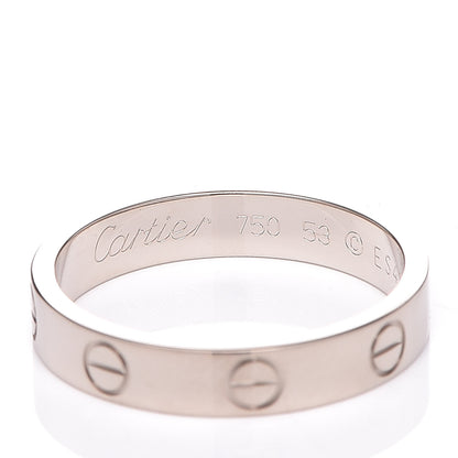 Cartier 18K White Gold 3.5mm LOVE Wedding Band Ring 53 6.25 4 of 8