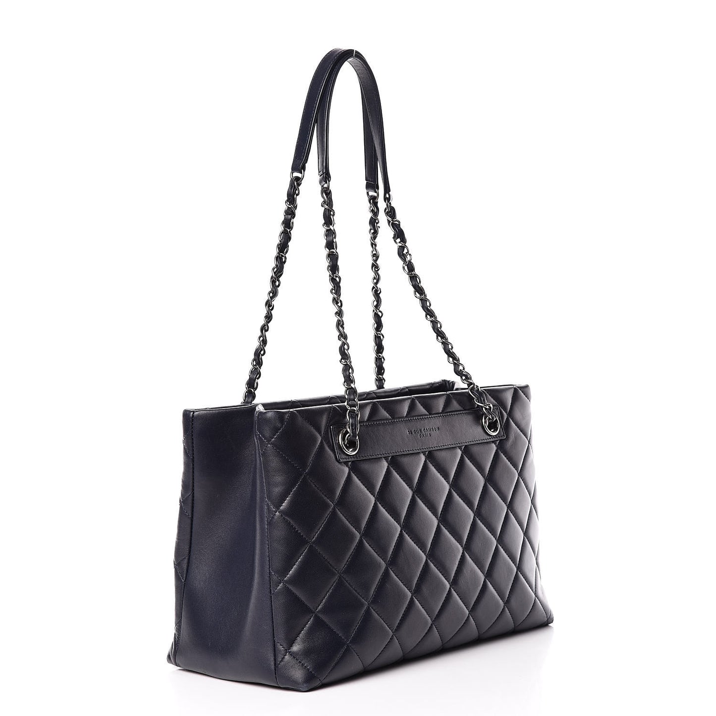 Lambskin Quilted Trendy CC Tote Navy