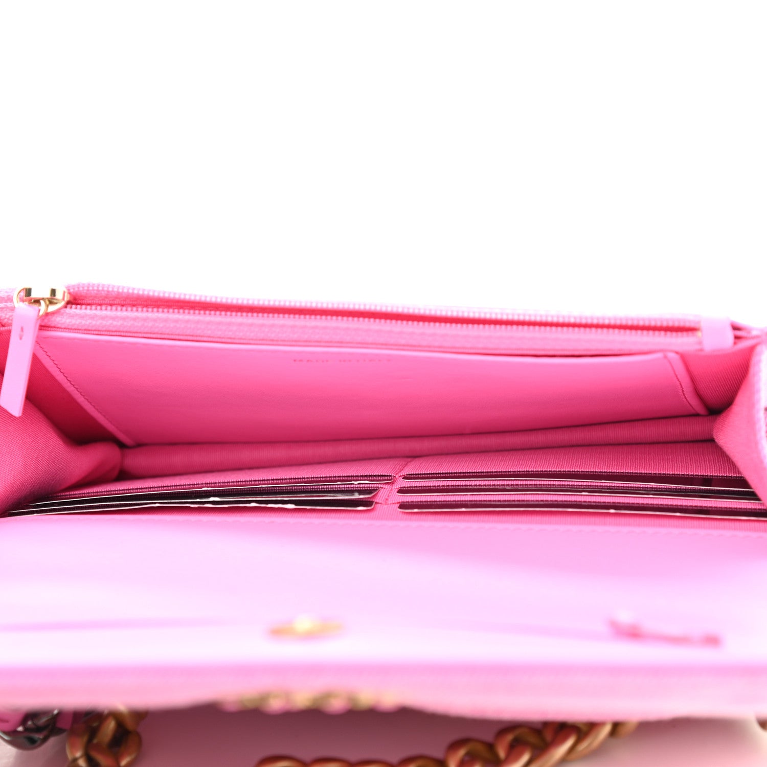 Chanel Denim Quilted Chanel 19 Wallet On Chain WOC Neon Pink 5 of 11