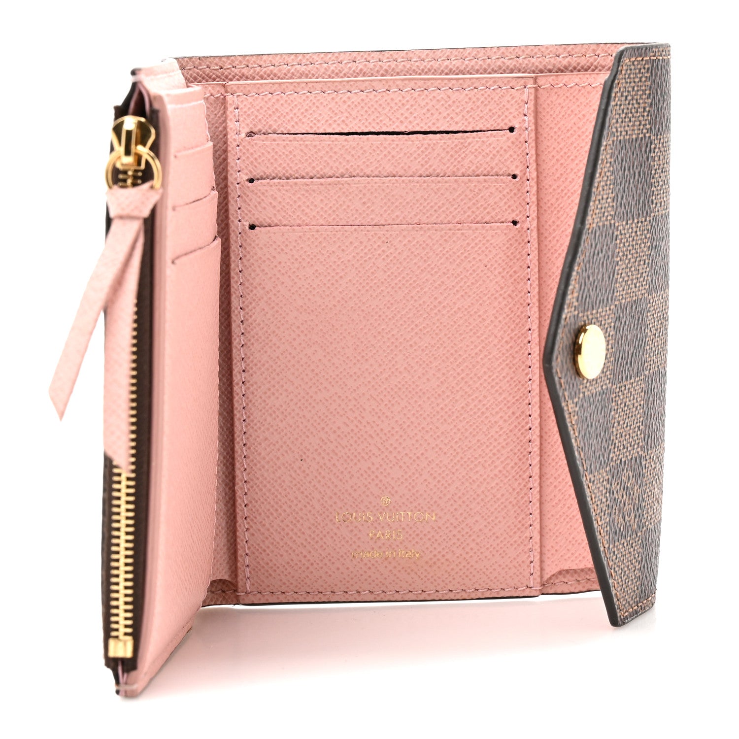Louis Vuitton Damier Ebene Victorine Wallet Rose Ballerine 6 of 8
