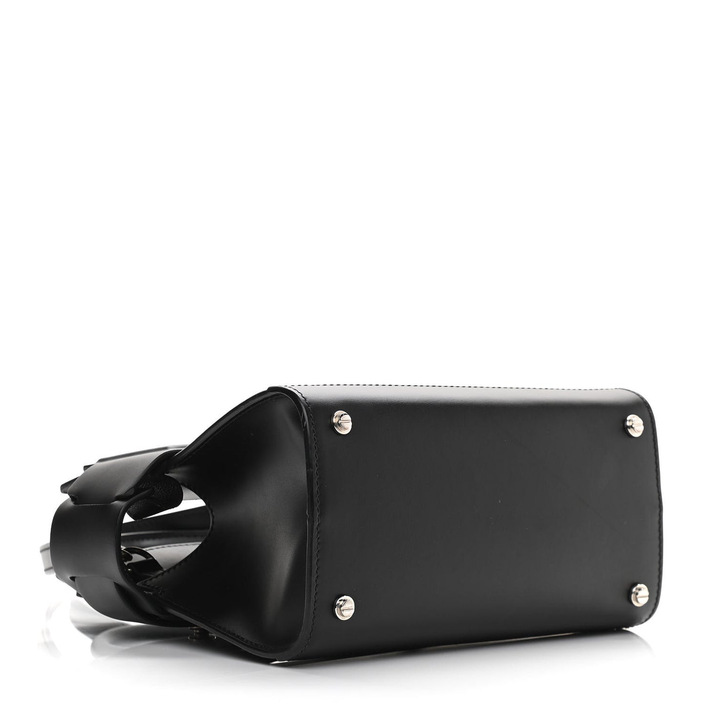 Smooth Calfskin Mini Horizon Satchel Black