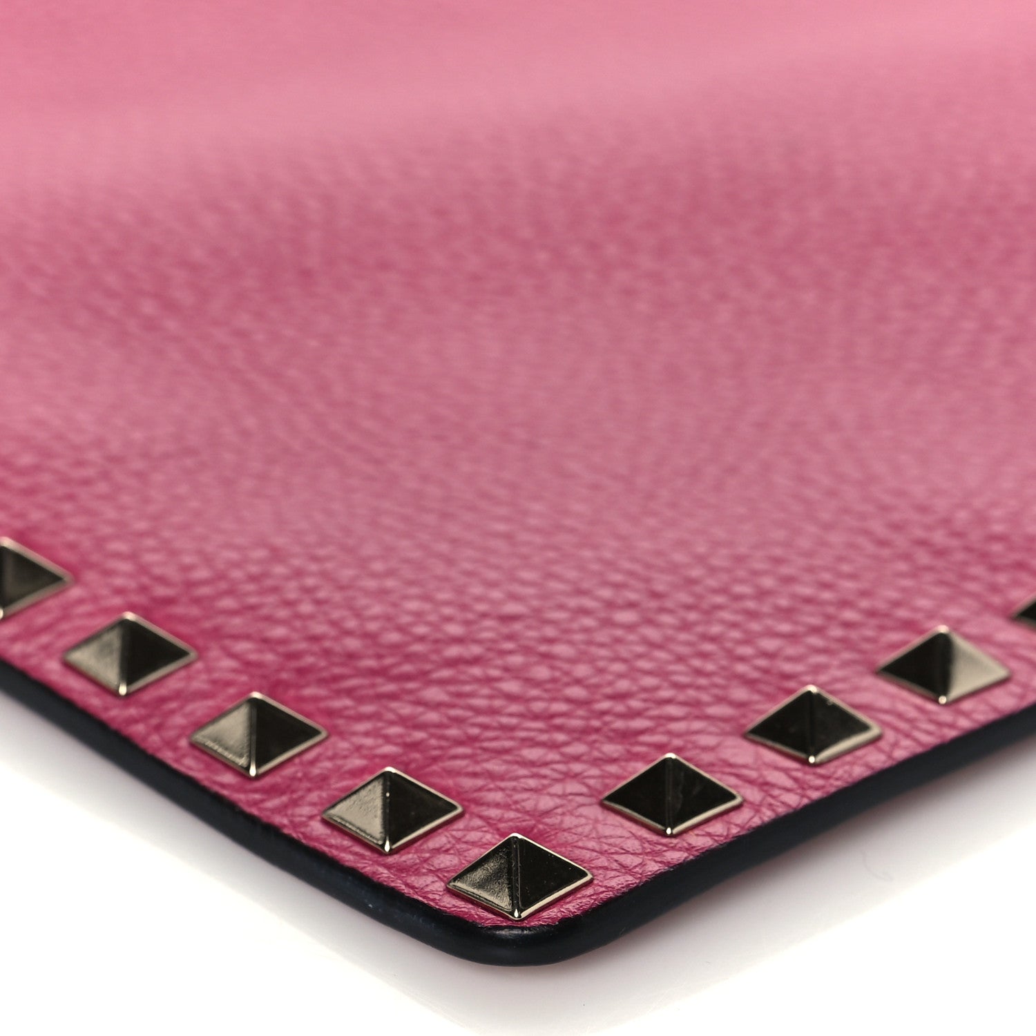 Valentino Garavani Pebbled Calfskin Large Rockstud Zip Pouch Deep Cyclamin 9 of 9