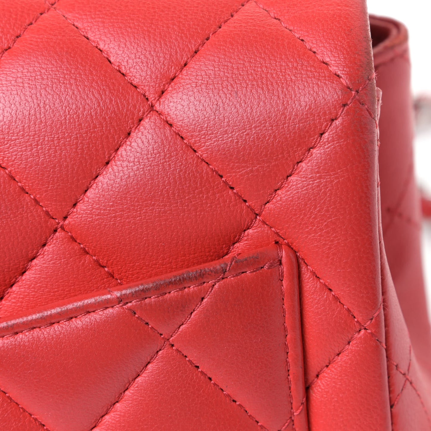 Lambskin Quilted Mini Square Flap Red