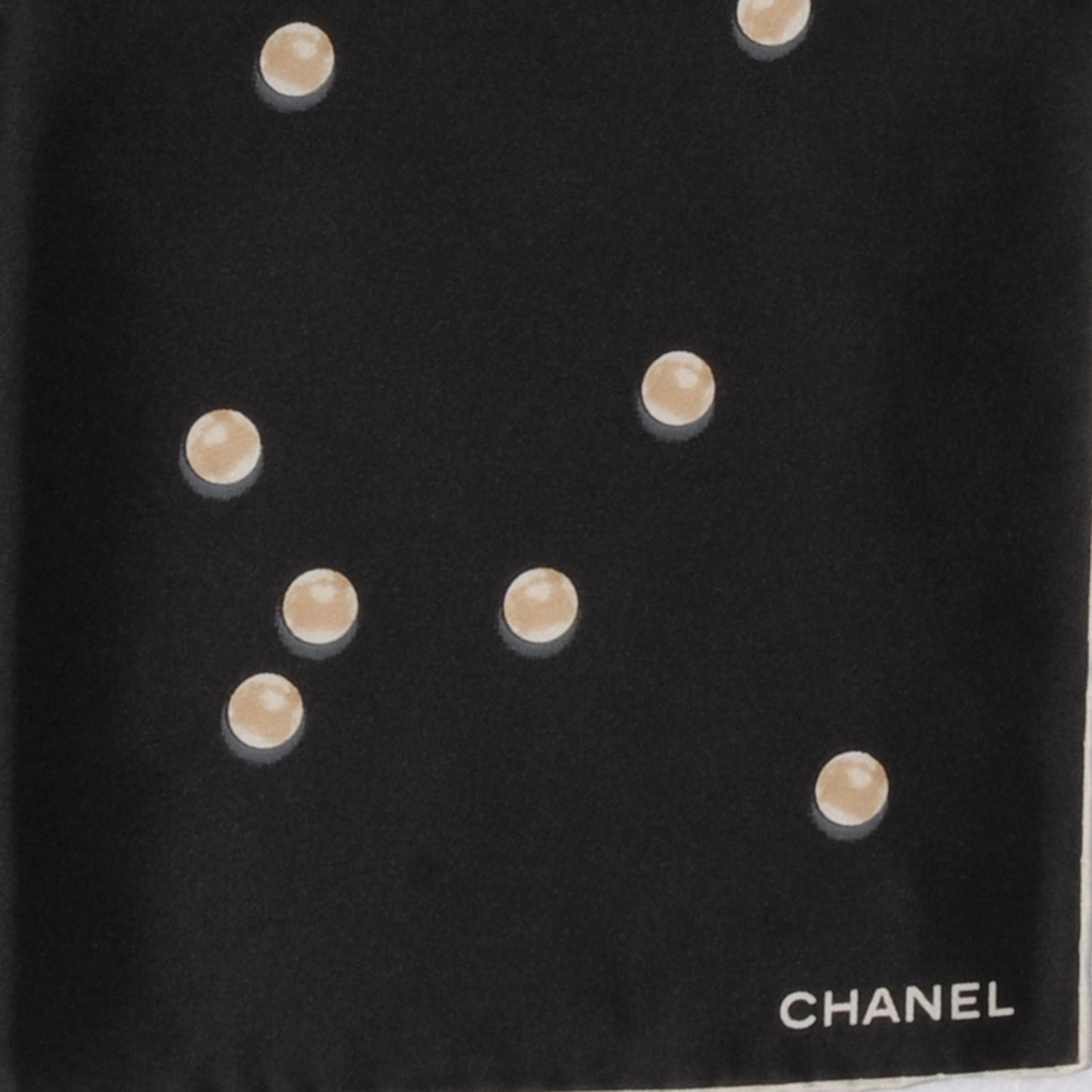 Silk Pearl CC Square Scarf Black