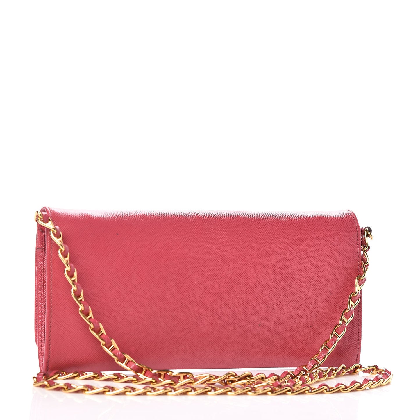 Saffiano Metal Oro Chain Wallet Peonia