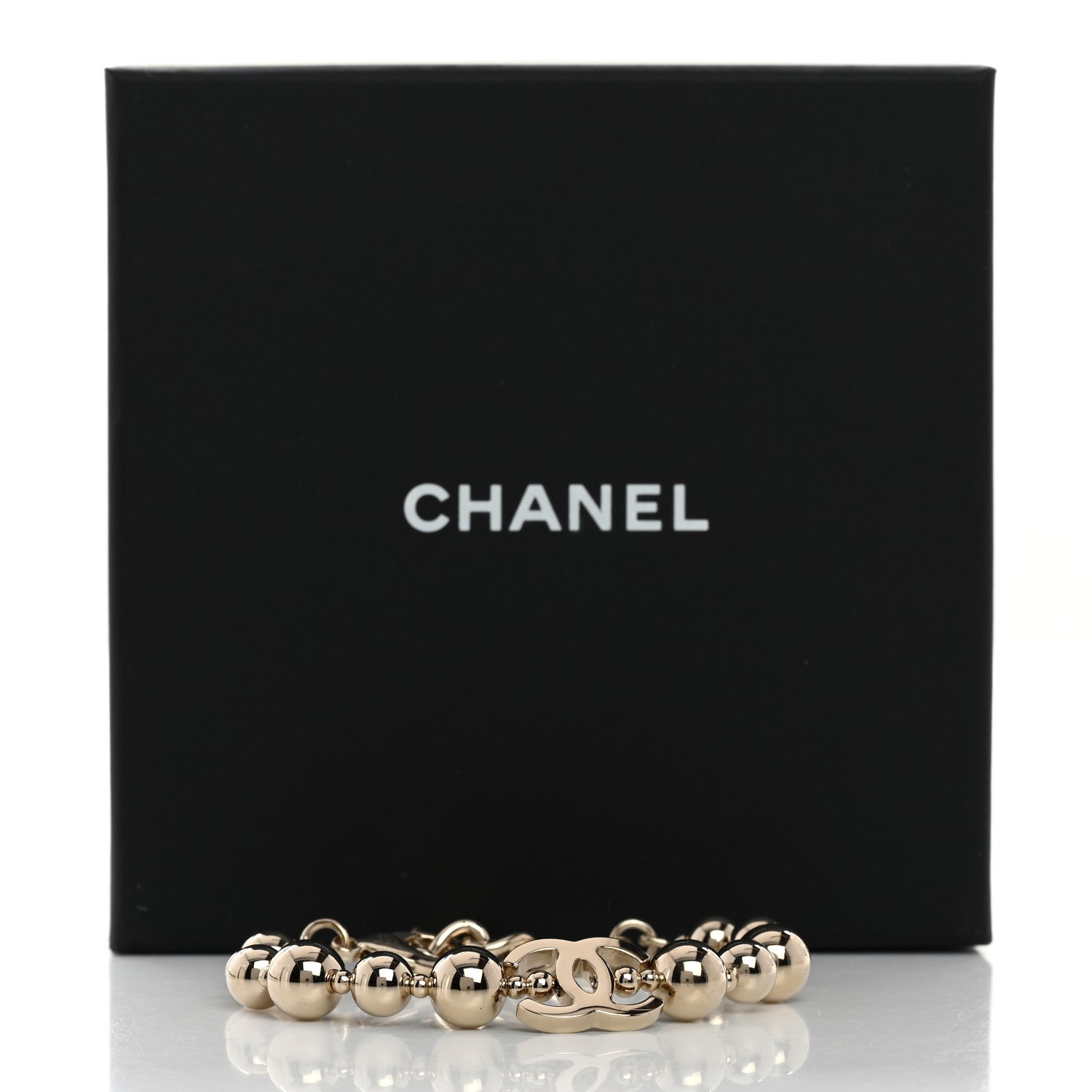 Chanel Metal Beaded CC Bracelet Gold 6 of 6