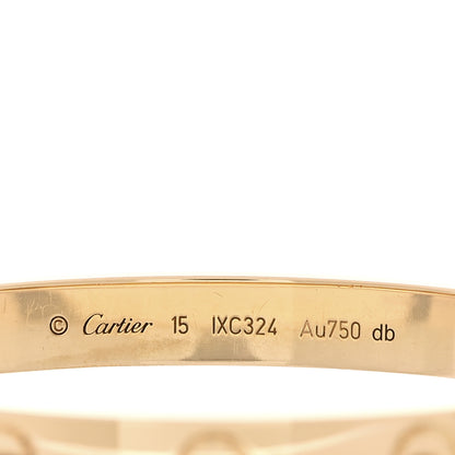 Cartier 18K Yellow Gold LOVE Bracelet 15 8 of 9