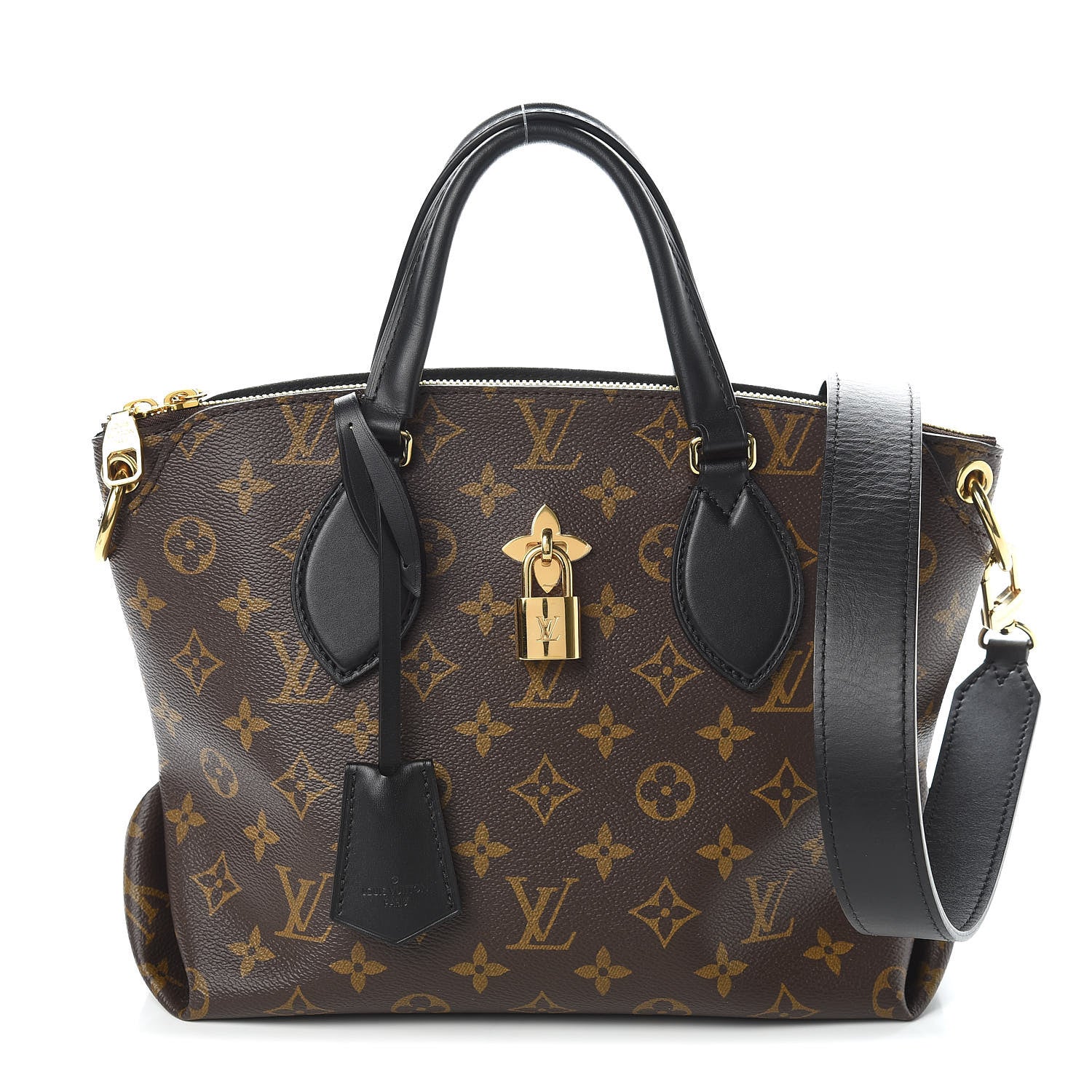 Louis Vuitton Monogram Flower Zipped Tote PM Black 1 of 10
