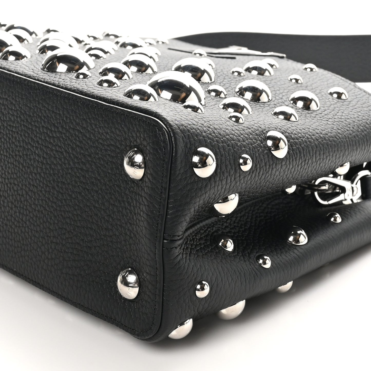 LV X YK Taurillon Brass Metal Dots Capucine MM Black