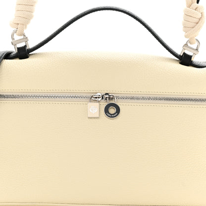 Loro Piana Grained Calfskin Braided L27 Extra Pocket Pouch Whisper White Blue Marine 7 of 10