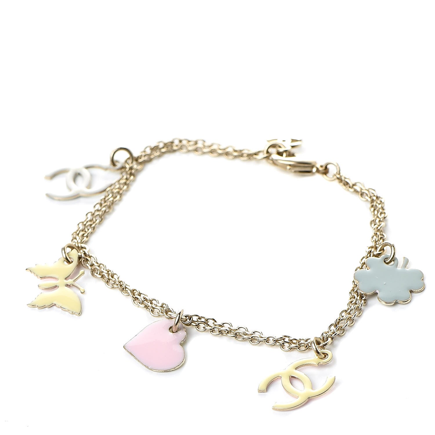 Chanel Enamel CC Charm Bracelet Gold 1 of 4