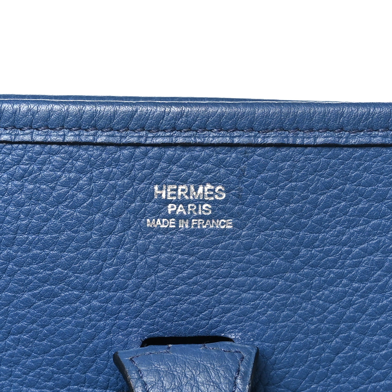 Hermes Taurillon Clemence Evelyne PM Bleu Brighton 6 of 11