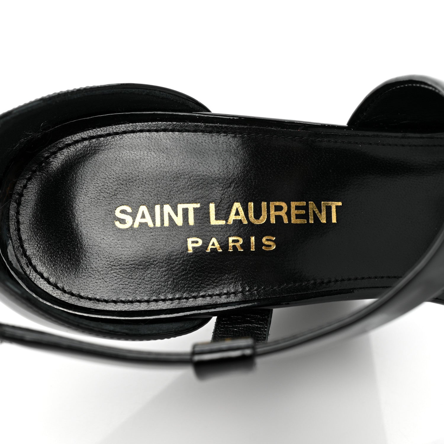 Saint Laurent Patent Niki Crossed 105 Sandal 37.5 Black 7 of 10
