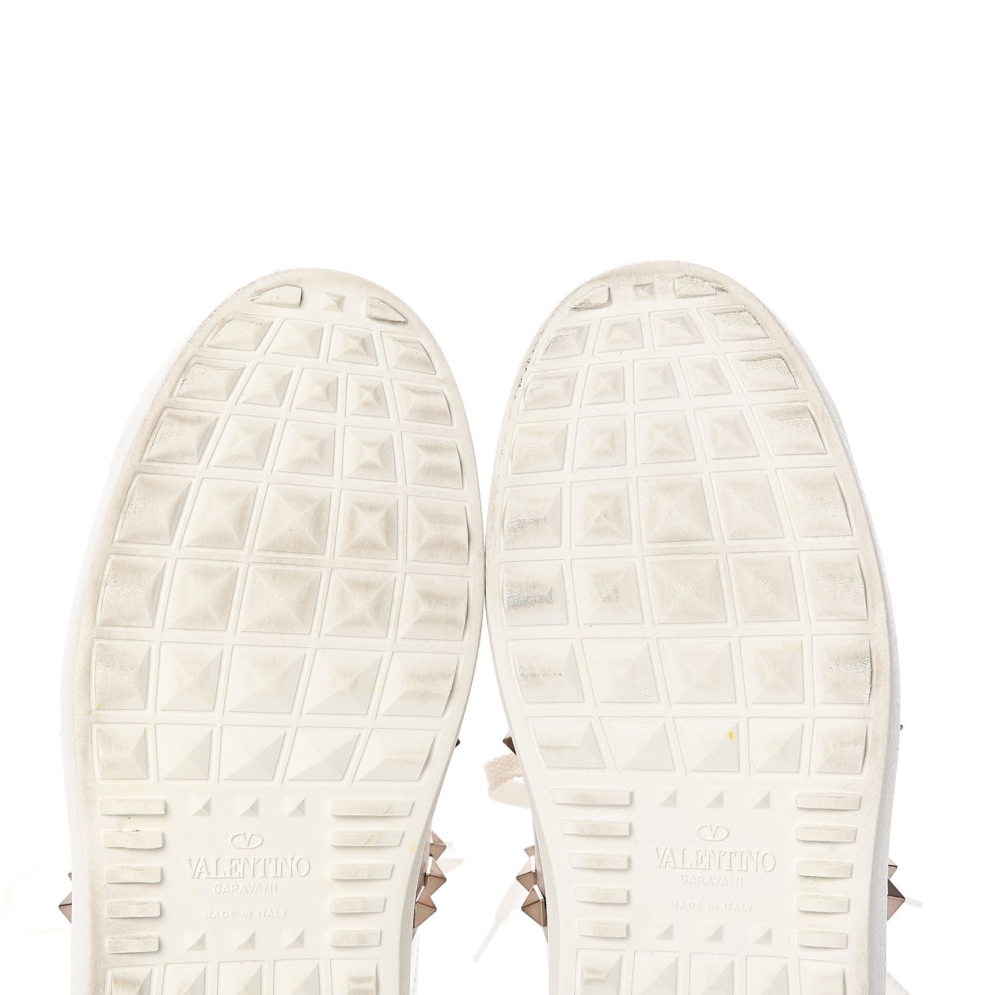 Calfskin Rockstud Untitled Open Sneakers 37 White Pewter