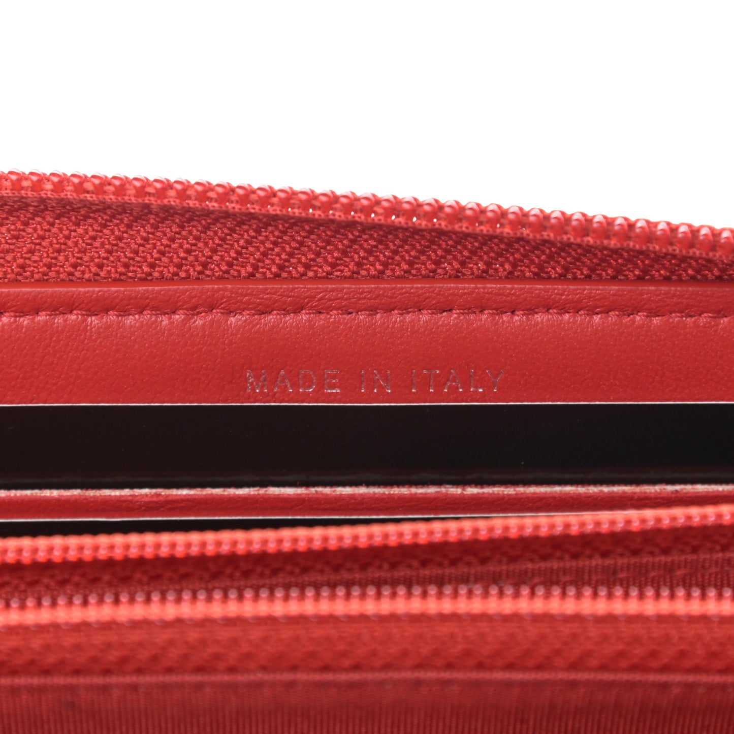 Lambskin Quilted Boy Zip Around Coin Purse Wallet Red