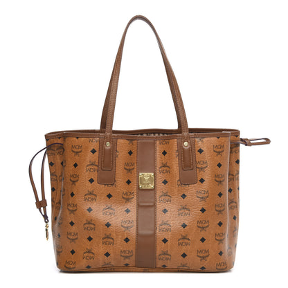 MCM Visetos Medium Liz Reversible Shopper Tote Cognac 1 of 18