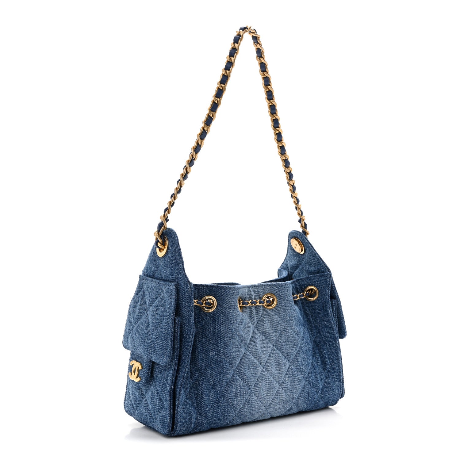 Chanel Washed Denim Quilted Mini Chanel 25 Handbag Blue 3 of 11