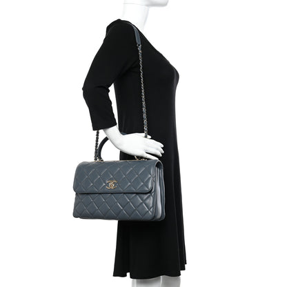Chanel Lambskin Quilted Medium Trendy CC Flap Dual Handle Bag Dark Grey 2 of 10