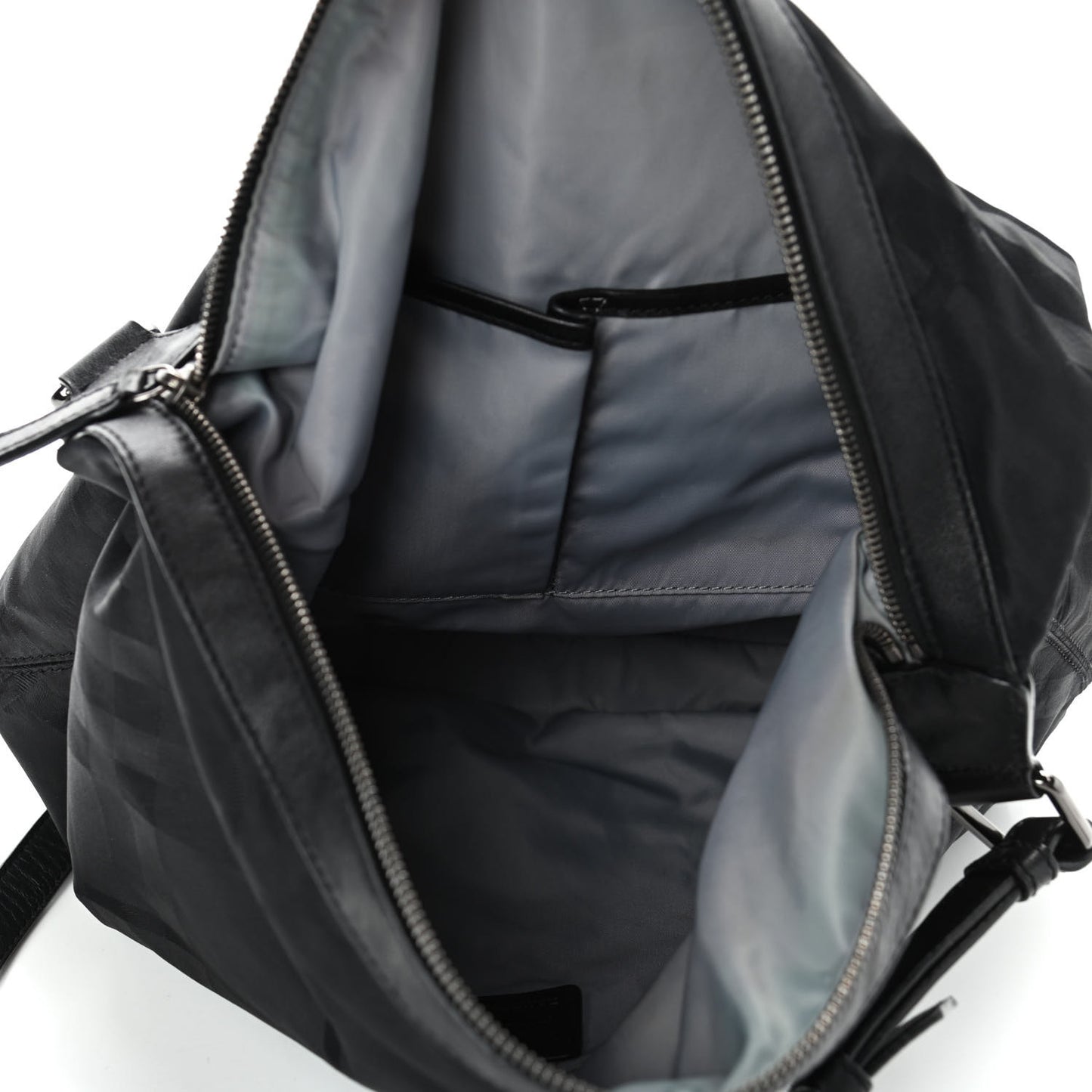 Nylon Tonal Check Crossbody Black