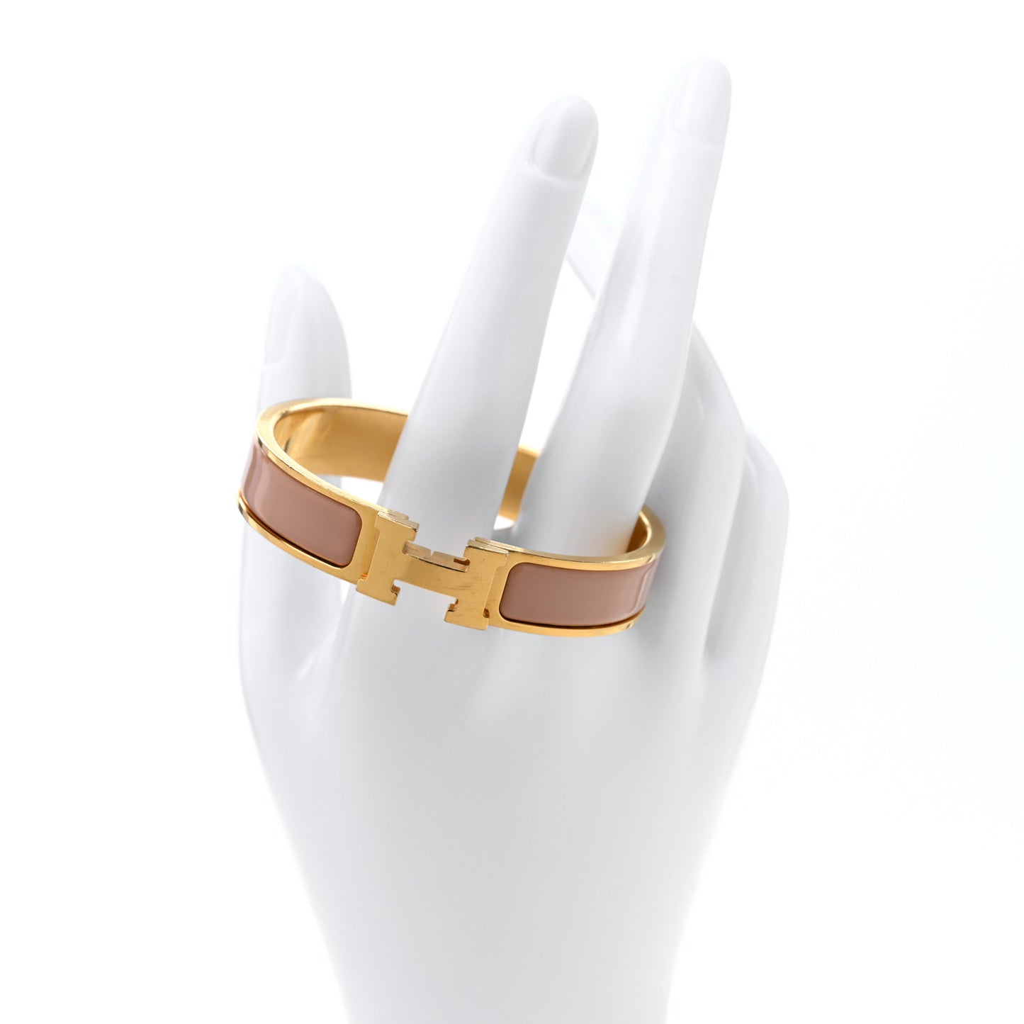 Narrow Enamel Clic Clac H Bracelet PM Rose Poudre