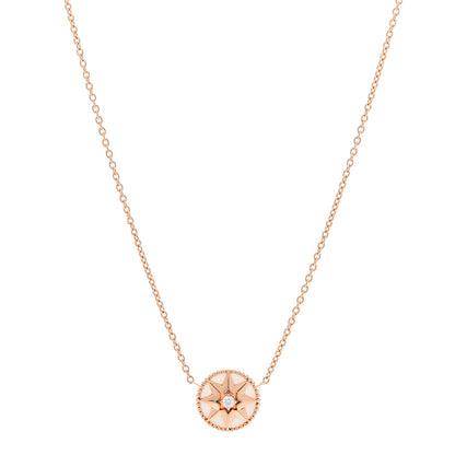 Christian Dior 18K Rose Gold Diamond Pink Opal Rose Des Vents Necklace 1 of 7