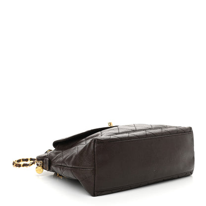 Chanel Caviar Quilted Flap Shoulder Bag Dark Brown 4 of 11