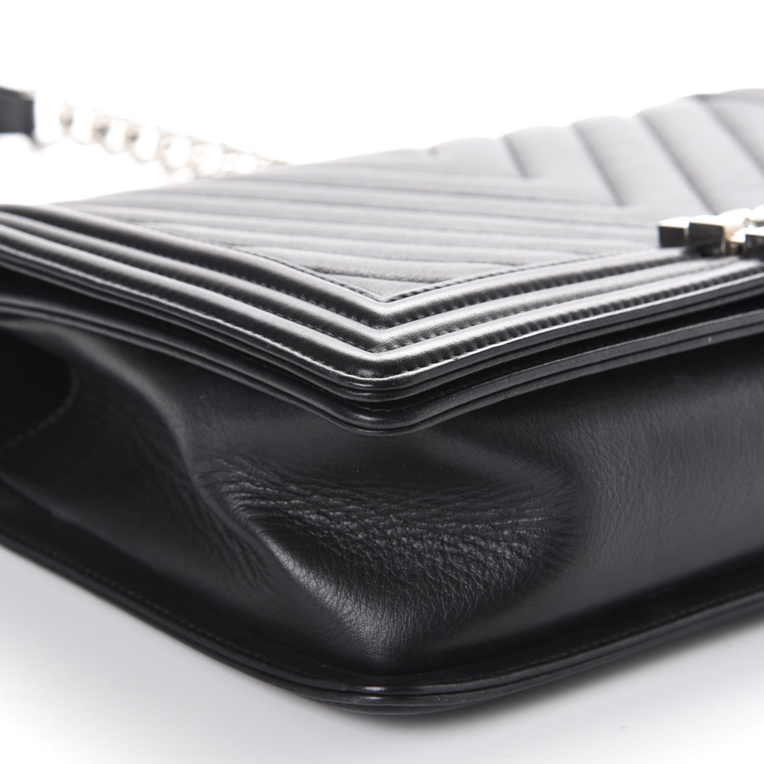 Chanel Lambskin Chevron Quilted New Medium Boy Flap Black 6 of 15