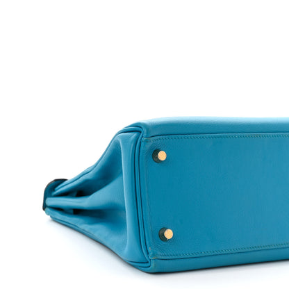 Hermes Evercolor Kelly Retourne 28 Bleu Zanzibar 9 of 17