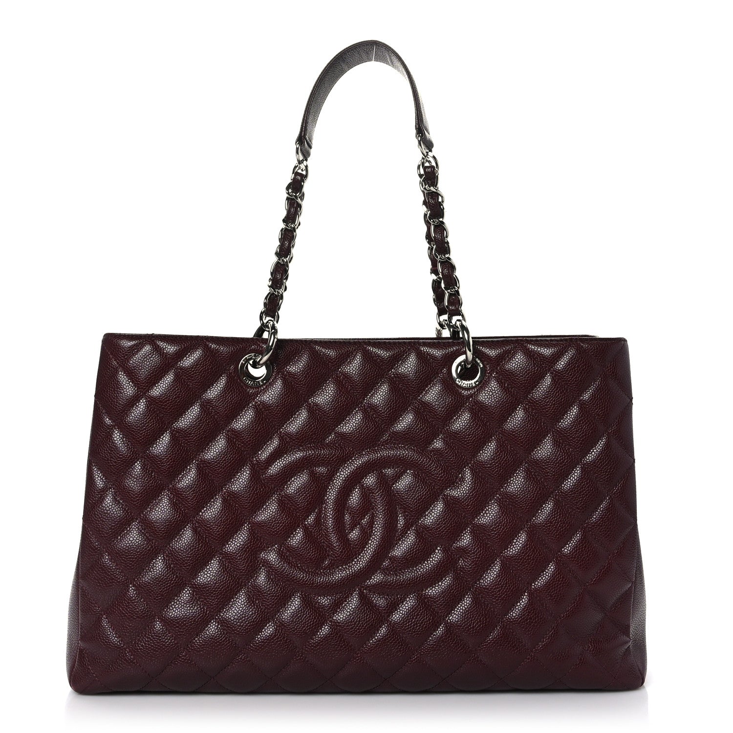 Chanel Caviar Quilted XL Grand Shopping Tote GST Dark Burgundy 1 of 15