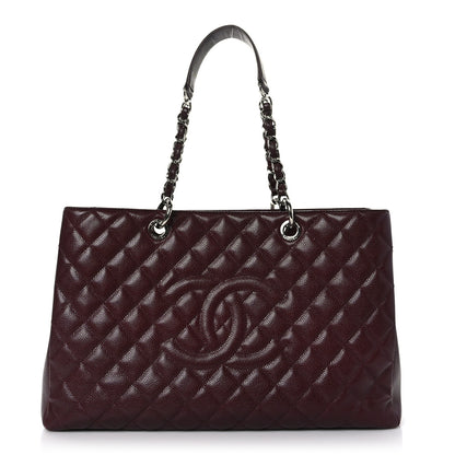 Chanel Caviar Quilted XL Grand Shopping Tote GST Dark Burgundy 1 of 15