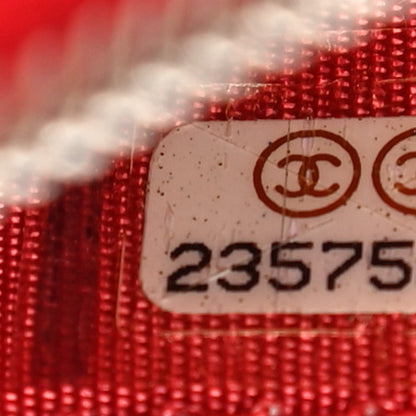 Chanel Caviar Camellia Embossed Zip Coin Purse Red 7 of 10