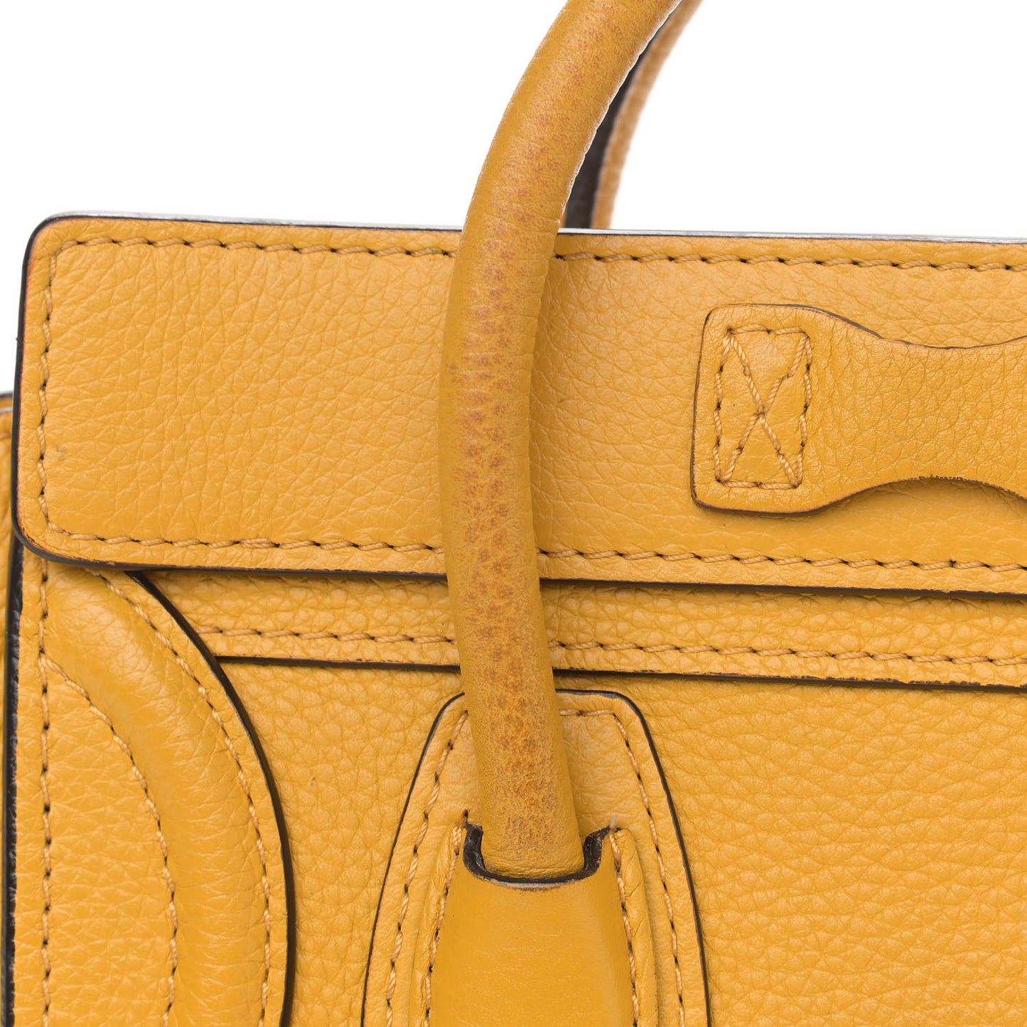 Drummed Calfskin Nano Luggage Ocre