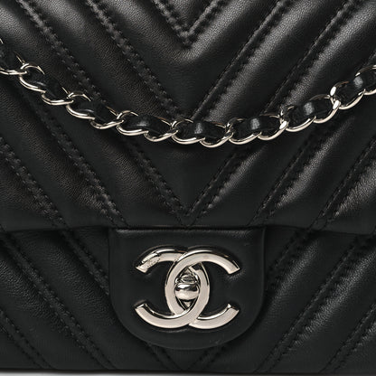 Chanel Lambskin Chevron Quilted Double Stitch Medium Single Flap Black 8 of 11