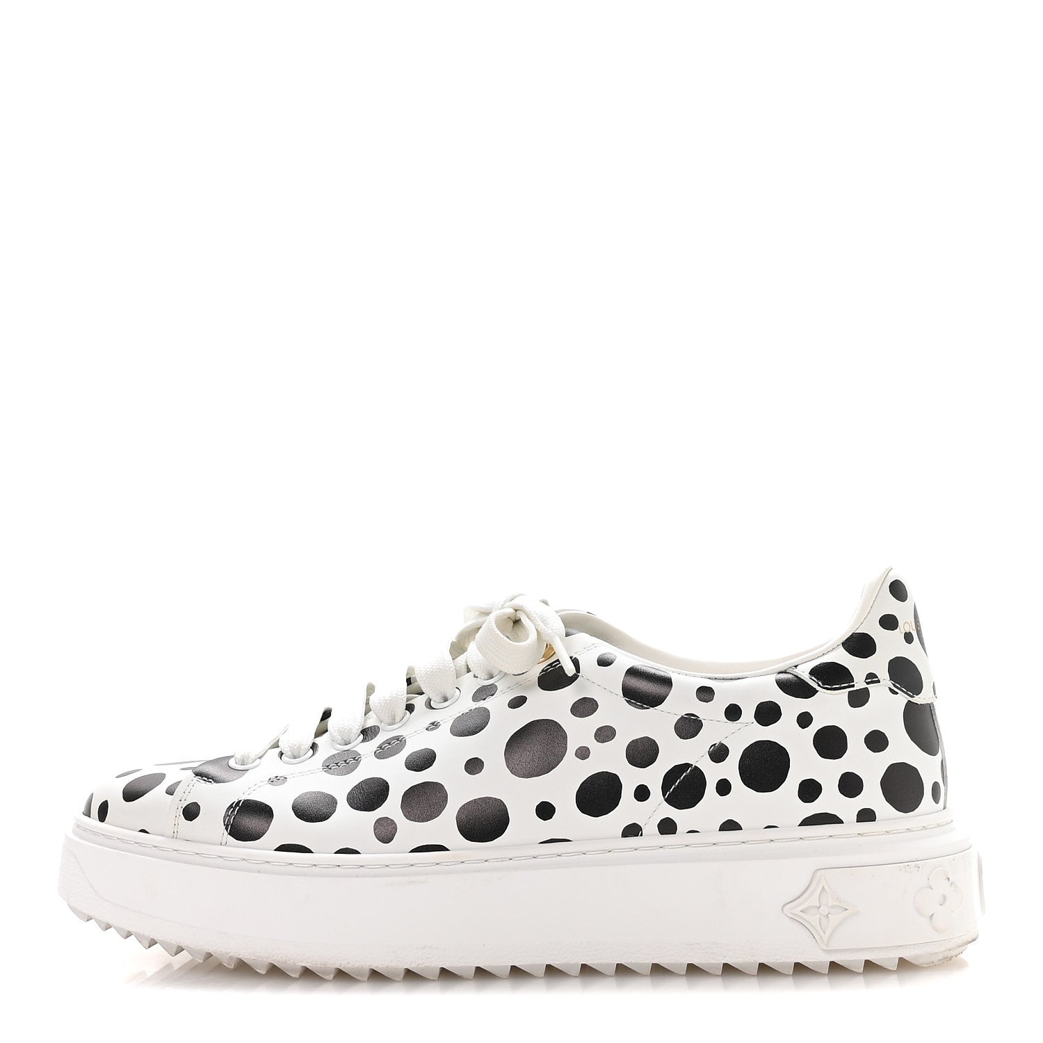 Louis Vuitton LV X YK Calfskin Printed Infinity Dots Time Out Sneakers 38.5 White 1 of 8