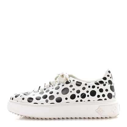 Louis Vuitton LV X YK Calfskin Printed Infinity Dots Time Out Sneakers 38.5 White 1 of 8